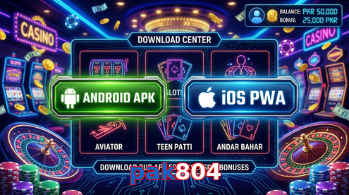 Main screen of Pak804 download page for PK players